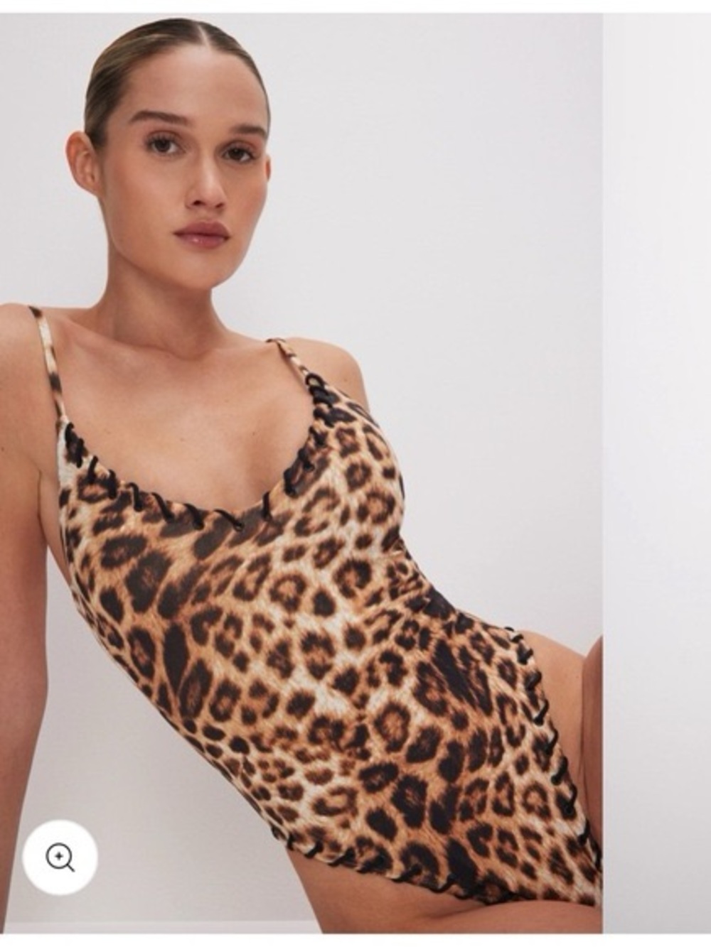 Good American Leopard-Print One-Piece Swimsuit - Brown & Black